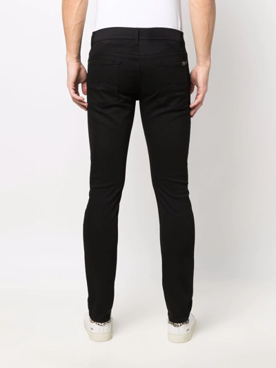 7 For All Mankind Ronnie Skinny Jeans In Black