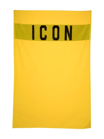 Shop Dsquared2 Icon-print Towel In Yellow