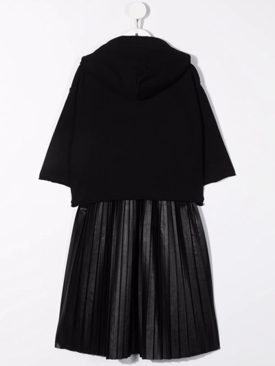 Shop Mm6 Maison Margiela Detachable Logo-hoodie Dress In Black