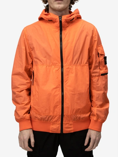Stone Island Naslan Light Zip Jacket In Nylon In Arancione | ModeSens