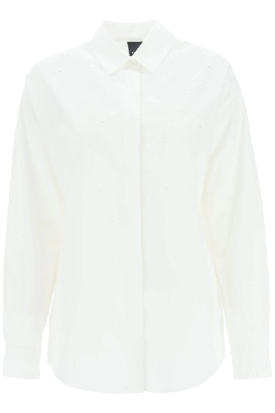 Shop Pinko 'beethoven 4' Oversized Shirt In White