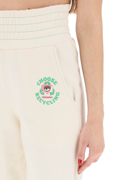 Shop Chiara Ferragni Recycling Sweatpants In Beige,green