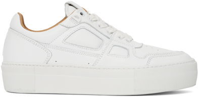 Shop Ami Alexandre Mattiussi White Leather Ami De Cœur Low-top Sneakers In White/100