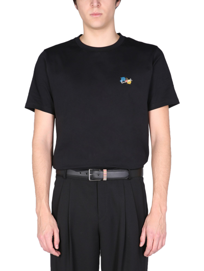 Shop Paul Smith T-shirt With Embroidered Logo In Black