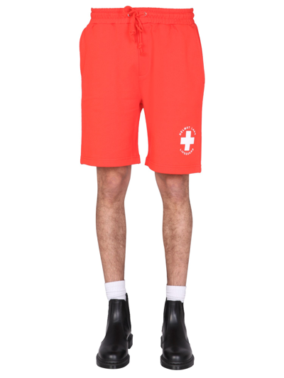 Shop Helmut Lang "lifeguard" Bermuda In Red