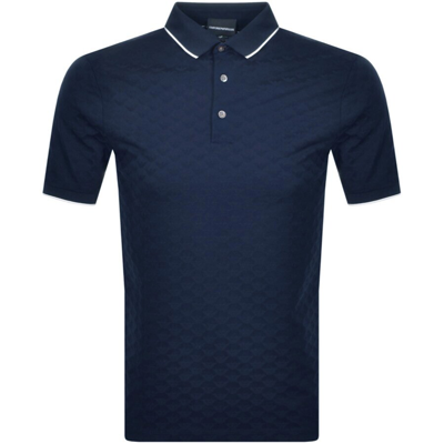 Shop Armani Collezioni Emporio Armani Short Sleeved Polo T Shirt Blue