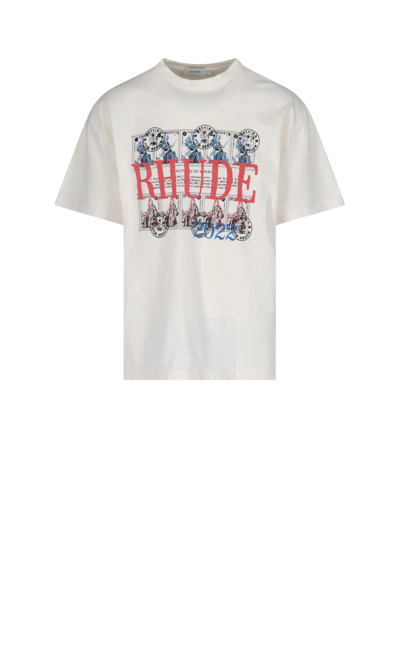 Rhude Off-white Stamp T-shirt | ModeSens