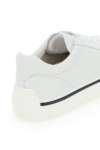 Shop Tod's Low-top Leather Sneakers In Bianco (white)