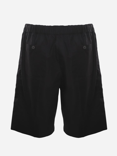 Shop Alexander Mcqueen Straight Leg Cotton Shorts In Black