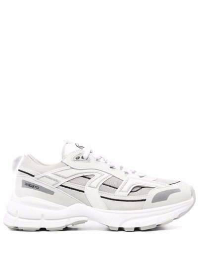 Shop Axel Arigato Marathon R Trailer Sneakers In White Leather And Tech Fabric In Bianco