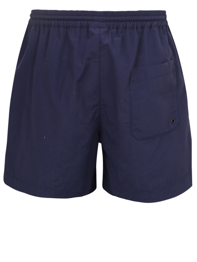 Shop Msgm Logo-print Swim Shorts In Blue