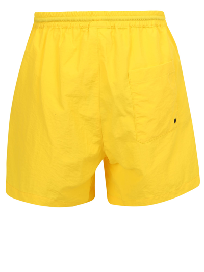 Msgm Logo-print Drawstring Swim Shorts In Yellow