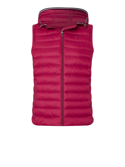 Shop Tommy Hilfiger Sleeveless Down Jacket In Crismon Ruby
