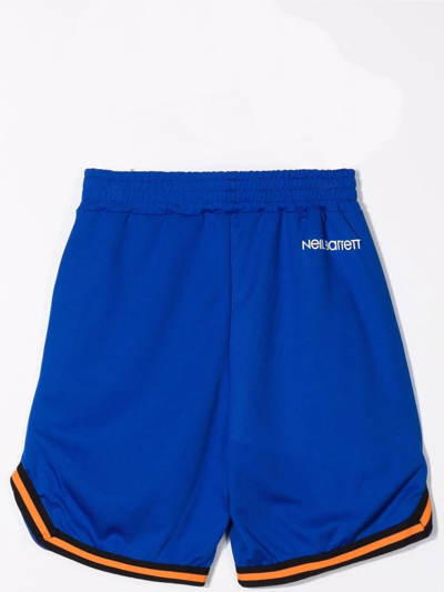 Shop Neil Barrett Shorts With Print In Royal