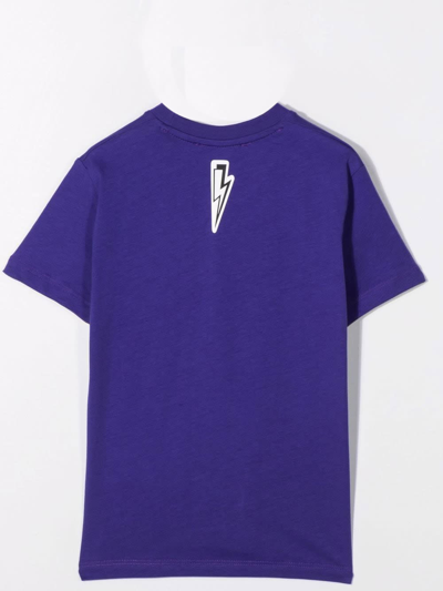 Shop Neil Barrett Lightning Bolt Print T-shirt In Violet
