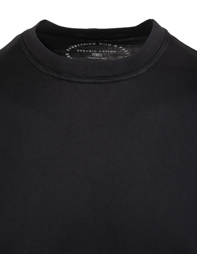 Shop Fedeli Man Basic T-shirt In Black Organic Cotton In Nero