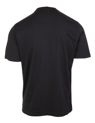 Shop Fedeli Man Basic T-shirt In Black Organic Cotton In Nero