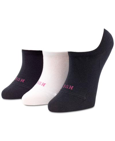 Shop Hue 3-pk. The Perfect Sneaker Liner Socks In Black/white Pack