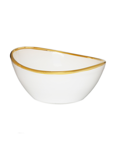 Shop Classic Touch 5" Dessert Bowl With Colored Rim In White