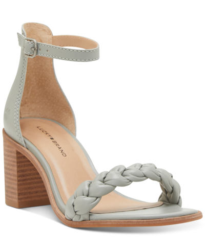 Shop Lucky Brand Women's Sertini Ankle-strap Sandals Women's Shoes In Light Seagrass