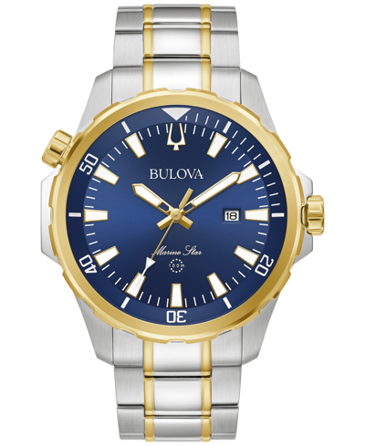 Shop Bulova Men's Marine Star Two-tone Stainless Steel Bracelet Watch 43mm