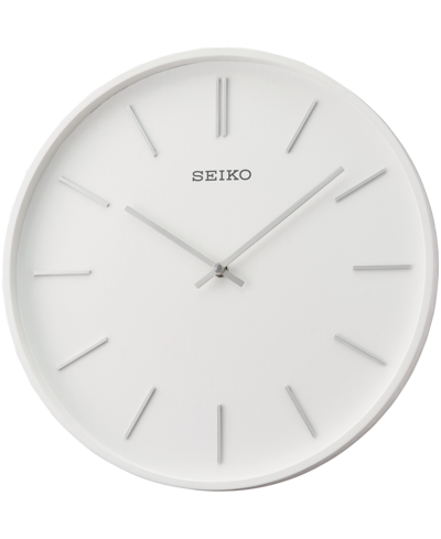 Shop Seiko Pax Wall Clock In White And Silver