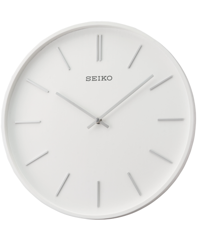 Seiko Pax Wall Clock In White And Silver