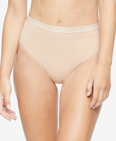 Shop Calvin Klein Women's Second Skin High Waist Thong Underwear In Bare