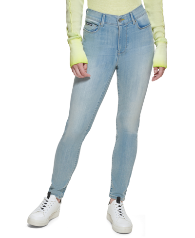 Shop Dkny Jeans Women's Bleecker Shaping Skinny Jean In Light Wash Denim
