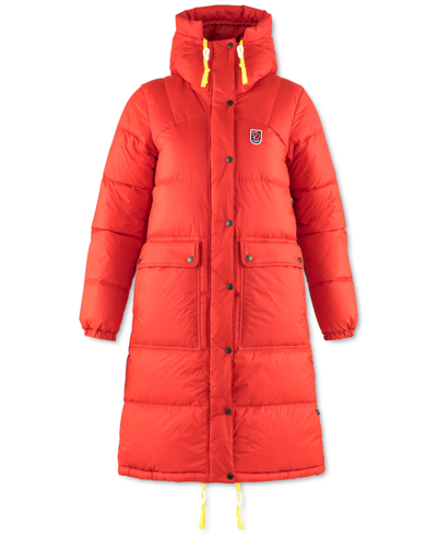 Shop Fjall Raven Expedition Hooded Down Parka In True Red