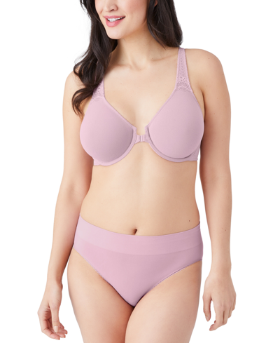 Shop Wacoal Women's Soft Embrace Lace Detail Front-close Bra 851311 In Dawn Pink