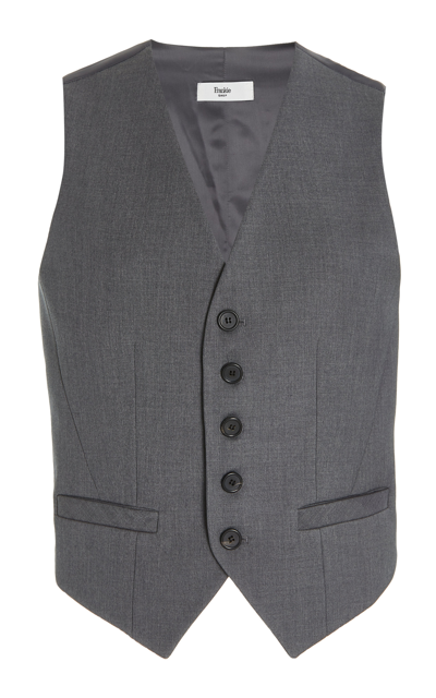Shop The Frankie Shop Gelso Woven Waistcoat In Grey