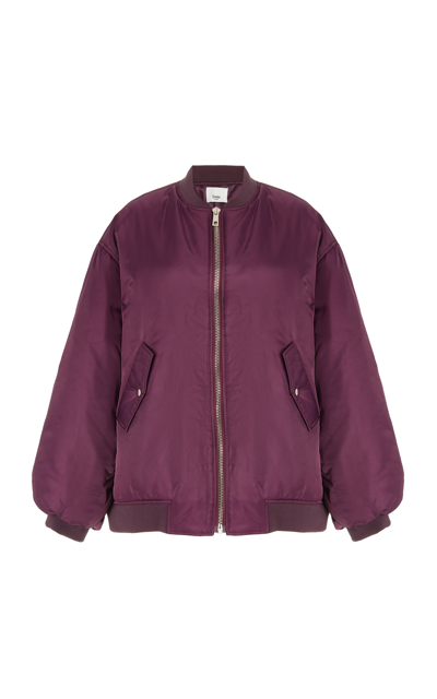Shop The Frankie Shop Women's Astra Oversized Padded Satin Bomber Jacket In Purple