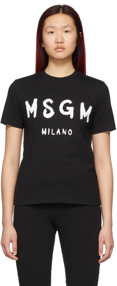 Msgm T-shirt With Logo In Black