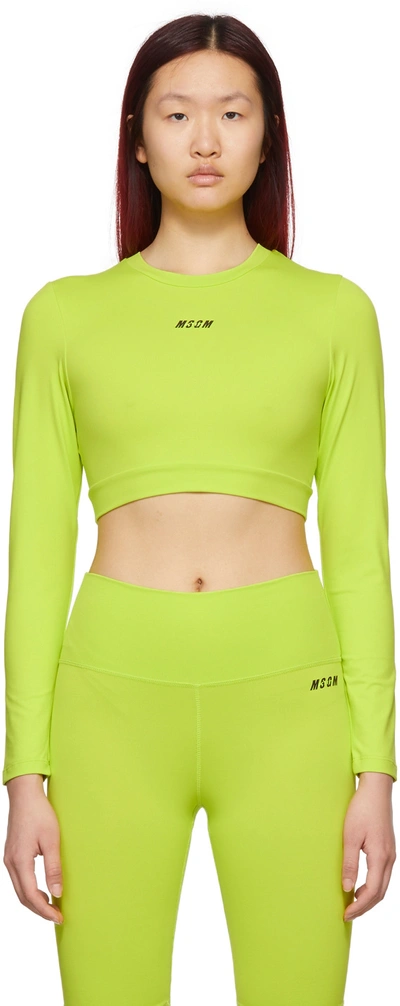 Msgm Green Micro Logo Sport Top In 32 Lime