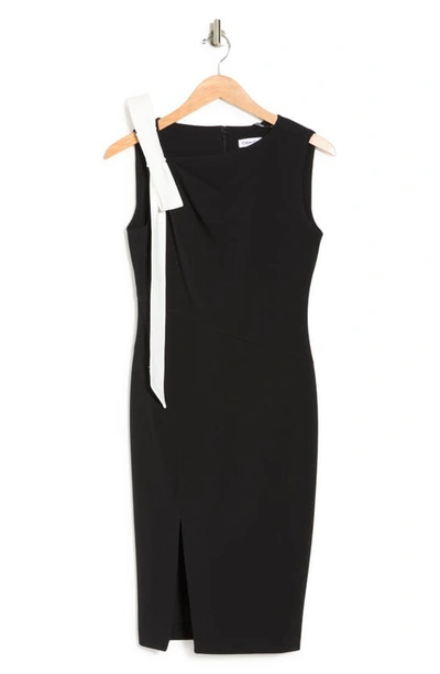 Calvin Klein Sleeveless Bow Sheath Dress In Black White | ModeSens