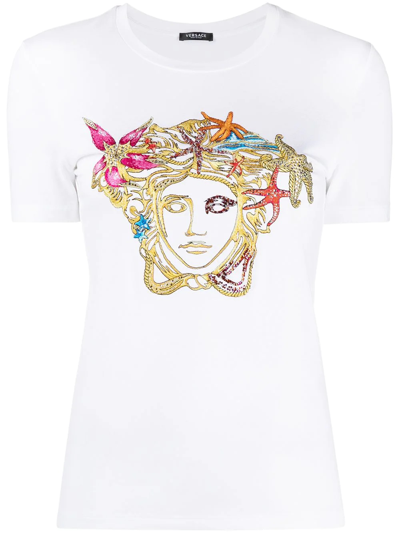 Shop Versace Ladies Medusa-head White T-shirt