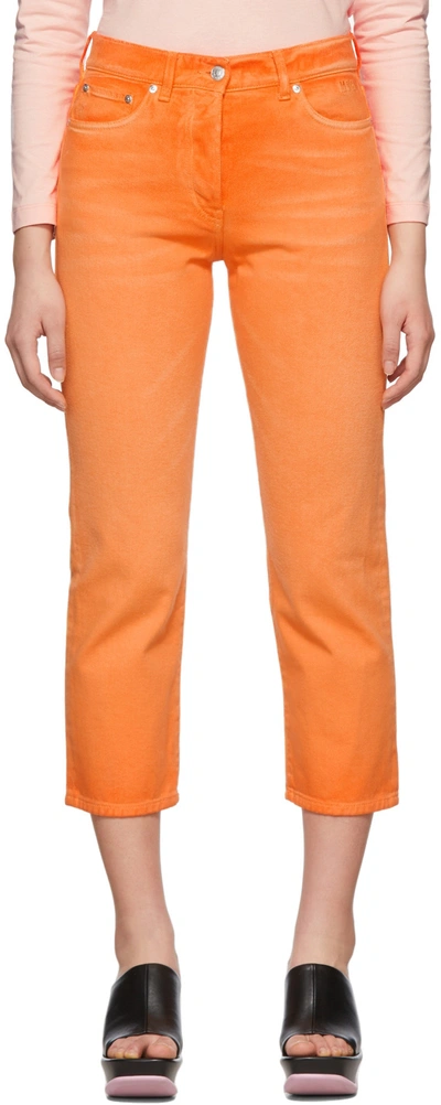 Msgm Orange Faded Jeans In 10 Orange