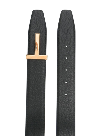 Shop Tom Ford Belt With T-buckle In Black