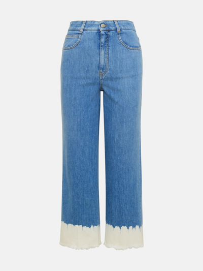 Shop Stella Mccartney Light Blue Cotton Denim Dip Dye Jeans