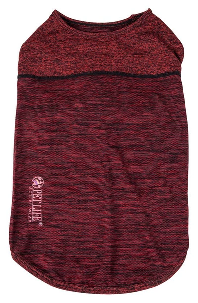 Shop Pet Life Active 'aero-pawlse' Heathered Tank Top In Red/ Maroon