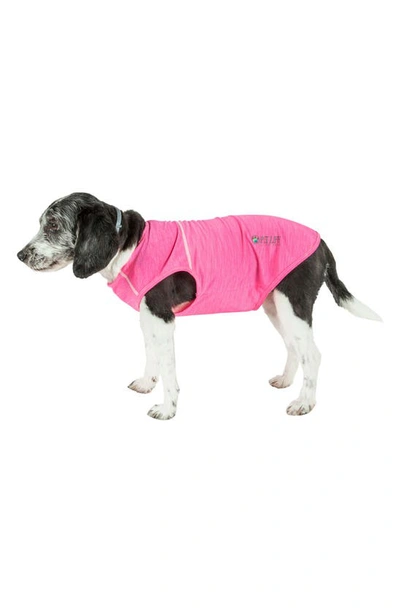 Shop Pet Life Active 'aero-pawlse' Heathered Tank Top In Hot Pink/ Light Pink