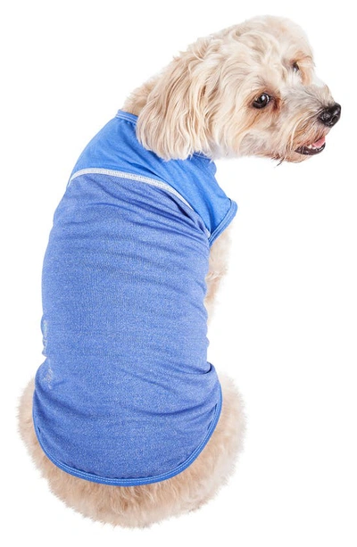 Shop Pet Life Active 'aero-pawlse' Heathered Tank Top In Seafoam Blue