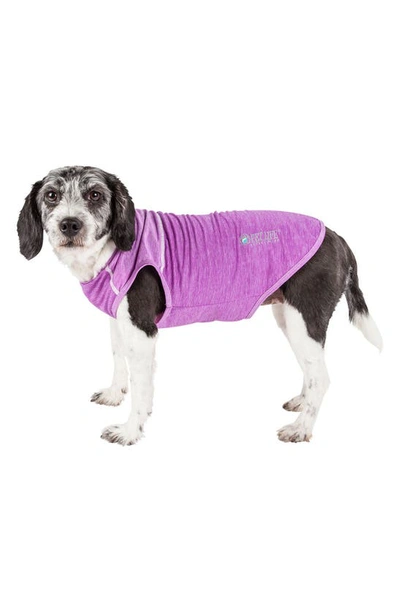 Shop Pet Life Active 'aero-pawlse' Heathered Tank Top In Maroon/ Purple