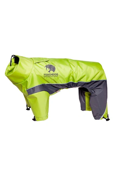 Shop Pet Life Touchdog Quantum-ice Full-bodied Adjustable And 3m Reflective Dog Jacket In Light Yellow And Grey