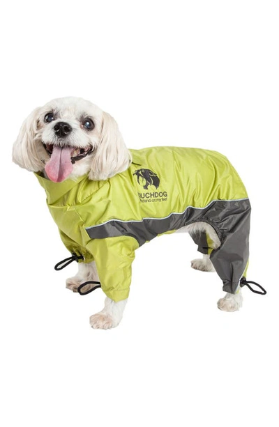 Shop Pet Life Touchdog Quantum-ice Full-bodied Adjustable And 3m Reflective Dog Jacket In Light Yellow And Grey