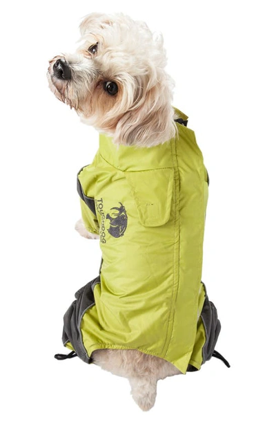 Shop Pet Life Touchdog Quantum-ice Full-bodied Adjustable And 3m Reflective Dog Jacket In Light Yellow And Grey