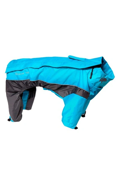 Shop Pet Life Touchdog Quantum-ice Full-bodied Adjustable And 3m Reflective Dog Jacket In Ocean Blue And Grey