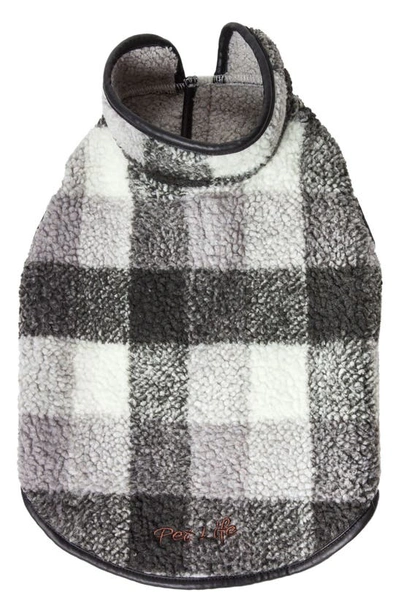 Shop Pet Life Black Boxer Classical Plaid Insulated Dog Coat In Black Grey And White Plaid