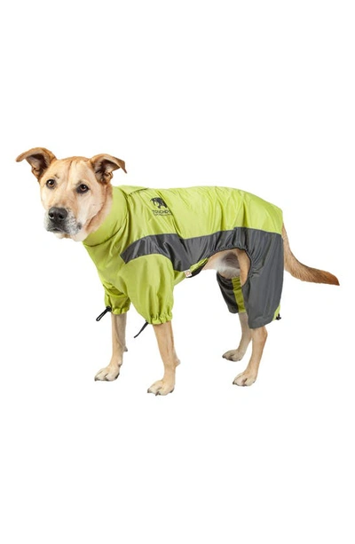 Pet Life Touchdog Quantum-ice Full-bodied Adjustable And 3m Reflective Dog Jacket In Light Yellow And Grey